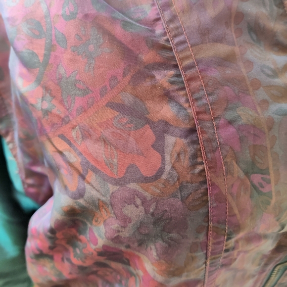 SMALL 80s/90s Westbound Sport Purple Green Paisley Windbreaker Zip Front Jacket - Picture 8 of 10